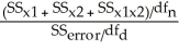<strong>Which F test is used in n-way ANOVA to test the significance of the overall effect?</strong> A)F = B)F = C)F = D)F =