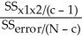 <strong>Which F test is used in n-way ANOVA to test the significance of the overall effect?</strong> A)F = B)F = C)F = D)F =