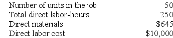 Pasko Corporation uses a job-order costing system with a single plantwide predetermined overhead rate based on direct labor-hours. The company based its predetermined overhead rate for the current year on the following data: Recently Job P660 was completed with the following characteristics: Required: Calculate the selling price for Job P660 if the company marks up its unit product costs by 20%.