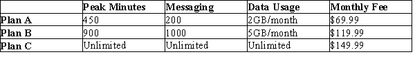 Table 22-6 A wireless telephone service provider offers three service plans to its consumers.   Refer to Table 22-6. By offering consumers these choices and allowing them to select the plan that best meets their needs, the wireless service provider is engaging in<div style=padding-top: 35px> 