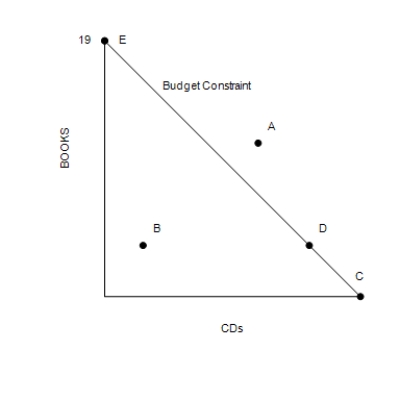 Figure 21-1 -Refer to Figure 21-1. If the price of a book is $14, then the consumer's income amounts to