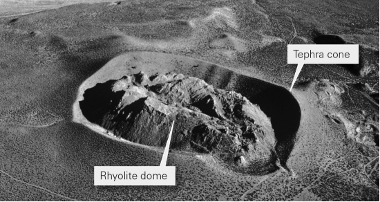 <strong>The image below shows a lava dome in Panum Crater,California.What is the most likely composition of the rocks that make up this lava dome?  </strong> A) felsic B) intermediate C) mafic D) ultramafic <div style=padding-top: 35px> 