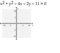 The graph of the equation is a circle. Find the center and the radius, and then graph the circle. A) center ( 2 , - 1 ) ; radius = 4 B) center ( 2,1 ) ; radius = 4 C) center ( - 2 , - 1 ) ; radius = 4 D) center ( - 2,1 ) ; radius = 4