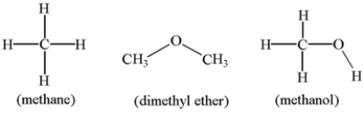 <strong>Arrange the molecules below in order of increasing solubility in water.  </strong> A) dimethyl ether < methane < methanol B) dimethyl ether < methanol < methane C) methane < methanol< dimethyl ether D) methanol < dimethyl ether < methane E) methane < dimethyl ether < methanol <div style=padding-top: 35px> 