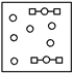<strong>Using the laws of constant composition and the conservation of mass,complete the molecular picture of hydrogen molecules (circles)reacting with oxygen molecules (squares)to give water. </strong> A) B) C) D) E)