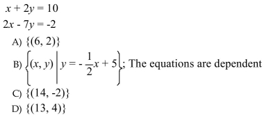 Solve the system by substitution.
