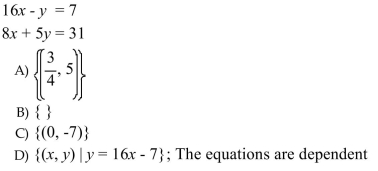 Solve the system by substitution.