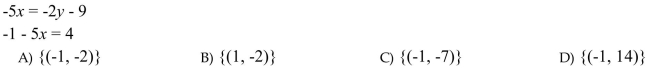 Solve the system of equations by using the substitution method.