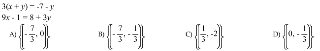 Solve the system of equations by using the substitution method.