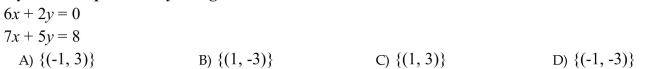 Solve the system of equations by using the addition method.