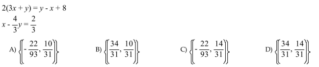 Solve the system by using any method. If a system does not have one unique solution, state whether the system is inconsistent or whether the equations are dependent.