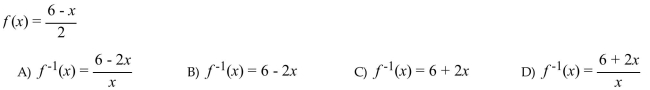 A one-to-one function is given. Write an expression for the inverse function.