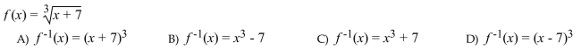 A one-to-one function is given. Write an expression for the inverse function.
