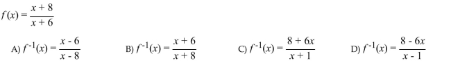A one-to-one function is given. Write an expression for the inverse function.