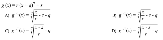 A one-to-one function is given. Write an expression for the inverse function.
