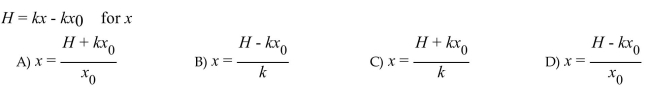 Solve for the indicated variable.