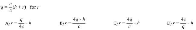 Solve for the indicated variable.