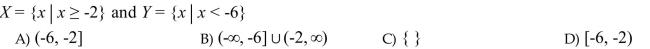 Determine the intersection . Express the answer in interval notation.