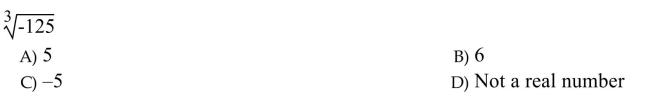 Evaluate the root without using a calculator or note that root is not a real number.