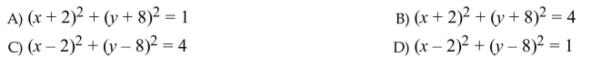 Write an equation of a circle centered at (-2, -8) with a diameter of 2.