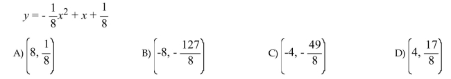 Determine the vertex by using the vertex formula.