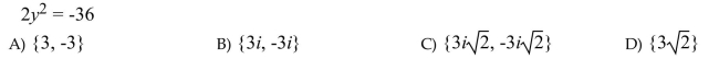 Solve the equation by using the square root property.