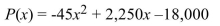 Write the word or phrase that best completes each statement or answers the question. The daily profit made by an automobile manufacturer is where x is the number of cars produced per shift. How many cars must be produced per shift for the company to make a daily profit of $6000? Round any decimal part up to the next whole car.