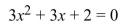 <strong>Use the discriminant to determine the type and number of solutions. </strong> A) Two imaginary solutions B) Two irrational solutions C) Two rational solutions D) One rational solution