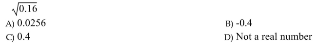 Evaluate the root without using a calculator or note that root is not a real number.