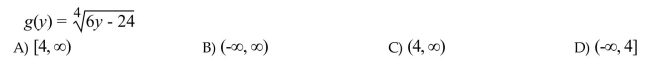 Write the domain of the function in interval notation.