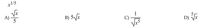 Convert the expression to radical notation.