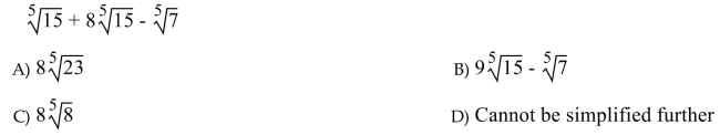 Add or subtract the radical expressions as indicated, if possible.