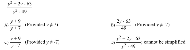 Simplify the rational expression.  <div style=padding-top: 35px> 