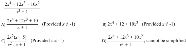 Simplify the rational expression.  <div style=padding-top: 35px> 