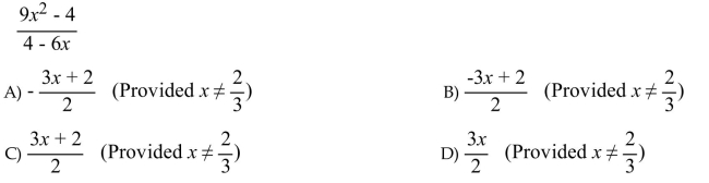 Simplify the rational expression.  <div style=padding-top: 35px> 