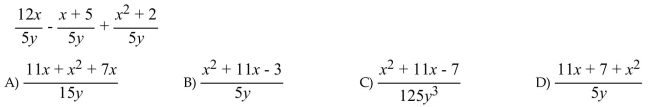 Add or subtract as indicated and simplify if possible.  <div style=padding-top: 35px> 