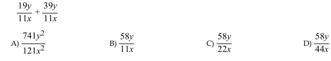 Add or subtract as indicated and simplify if possible.  <div style=padding-top: 35px> 