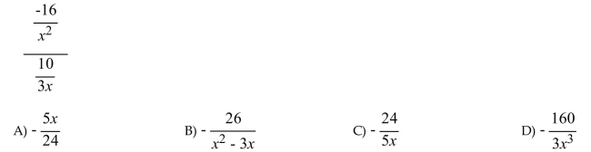 Simplify the complex fraction by using Method I.  <div style=padding-top: 35px> 
