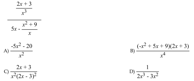 Simplify the complex fraction by using Method II.  <div style=padding-top: 35px> 