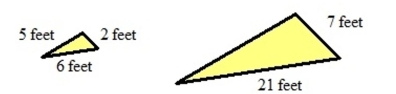 The two triangles pictured below are similar triangles. Find the missing length.  