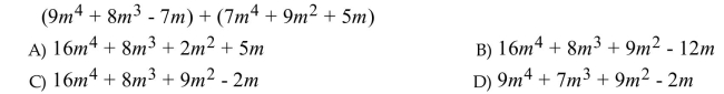 Add the polynomials and simplify.