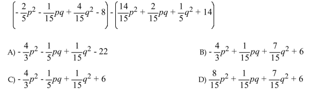 Subtract the polynomials and simplify.