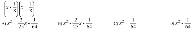 Multiply by using the special case products.