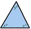 <strong>An isosceles triangle has two angles of the same measure (see figure). If the angle represented by y measures 60° more than the angle x, find the measures of all angles of the triangle. (Recall that the sum of the measures of the angles of a triangle is 180°.)   [Figure is not necessarily drawn to scale.]</strong> A) 37°; 37°; 97° B) 35°; 35°; 110° C) 45°; 45°; 90° D) 40°; 40°; 100° <div style=padding-top: 35px> 