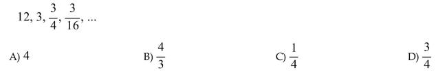 Determine the common ratio, r, for the geometric sequence.