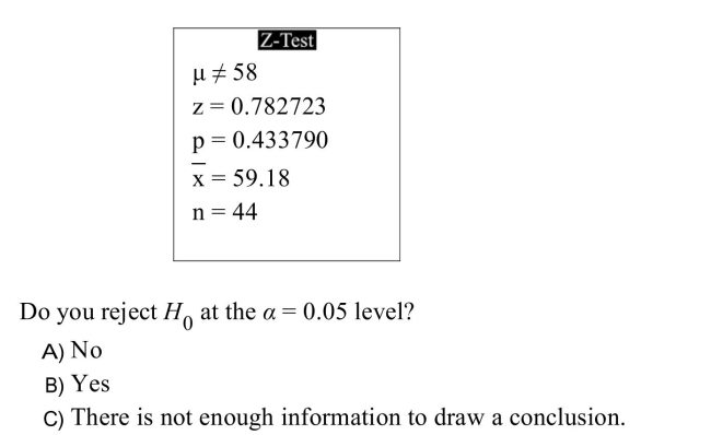 The following display from a TI-84 Plus calculator presents the results of a hypothesis test. )