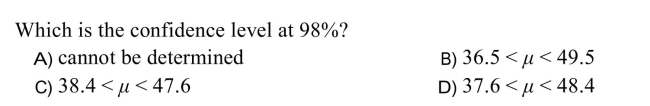 The three confidence intervals below were constructed from the same sample. )