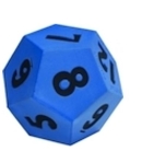 A 12-sided die can be made from a geometric solid called adodecahedron. )