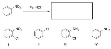 <strong>What is the major organic product obtained in the following reaction? </strong> A)I B)II C)III D)IV