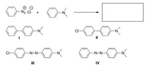 <strong>Predict the major product of the following reaction. </strong> A)I B)II C)III D)IV